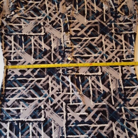 Alfani Silky Stretch Knit Collar Blouse Large - Picture 6 of 8